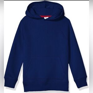 Sz XXL (14-16) Amazon Essentials youth hoodie pull over sweater navy blue